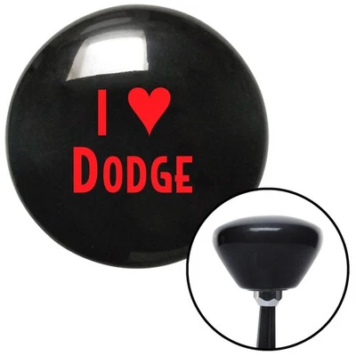 Red I <3 DODGE Black Retro Shift Knob w/ M16x1.5 Insert Shifter Auto Manual - Image 1 of 4