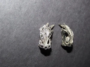 BIRKS STERLING SILVER & MARCASITES CLIP-ON EARRINGS VINTAGE SIGNED - Picture 1 of 3