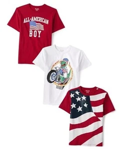 Boys' All Holidays Short Sleeve Graphic T Large All American 3-pack - Picture 1 of 5