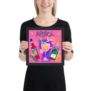 Framed Aperol Spritz Cocktail Poster - Picture 1 of 4