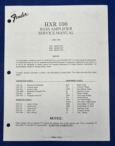Original Fender BXR 100 Service Manual - Picture 1 of 1