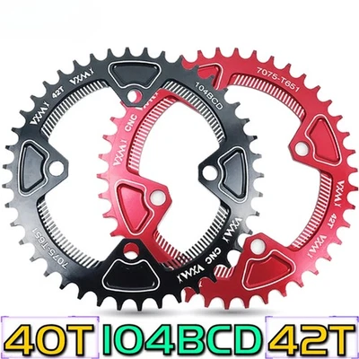 Round Narrow Wide Chainring 104BCD 40T 42T Mountain Bicycle Crankset Chainwheel - Image 1 of 4