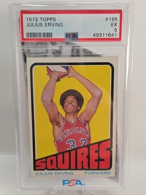 1972 Topps #195 Julius Erving Rookie PSA 5 PWCC Top 30% - Imagem 1 de 2