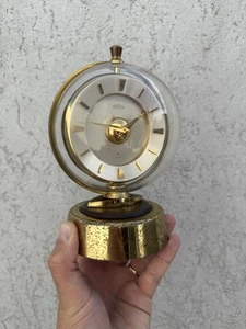 Vintage Angelus 8 Globe Duo Dial Kaminuhr Uhr Handaufzug As Is For Repair - Bild 1 von 24