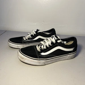 Vans Off The Wall Shoes Youth 6.0 Skateboarf Sneakers Black Canvas Lace Up - Picture 1 of 6