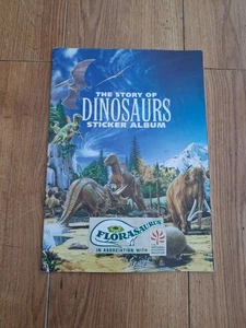 Vintage THE STORY OF DINOSAURS Sticker Album Book Florasaurus COMPLETE  - Picture 1 of 15