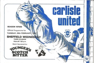 Football Programme CARLISLE UNITED v SHEFFIELD WEDNESDAY Feb 1980 - Picture 1 of 1