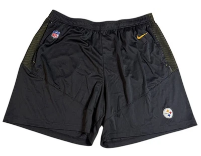 Pittsburgh Steelers Nike NFL On Field Dri-Fit Athletic Shorts Men's XXL Black - Image 1 of 4