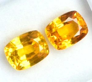 2 Pair Of Natura Ceylon Orange Fire Sapphire 6.60 Ct Certified Loose Gemstone - Picture 1 of 7