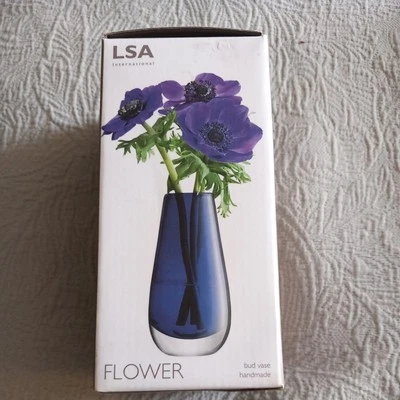 LSA Flower Colour Vase Bud 14 cm - Dark Blue Handmade In Poland Unused and Boxed - Image 1 of 4