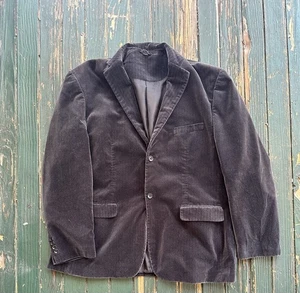 Giacca cappotto sportivo Cezani vintage scamosciato nero blazer uomo 2xL due bottoni - Foto 1 di 8