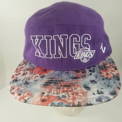 Gorra de colección Los Angeles Kings con correa panel de lana correa de cuero borde de flores Foto 1 de 4