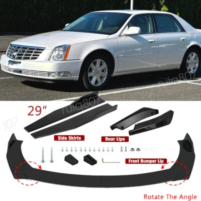 For Cadillac DTS ABS Front Bumper Lip Side Skirt Rear Bumper Lip Painted Black Foto 1 de 4