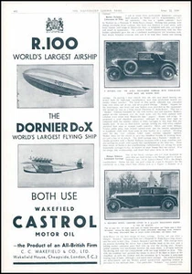 1930 Original Vintage Print Advertising CASTROL OIL SUNBEAM LIMOUSINE (331) - Picture 1 of 1