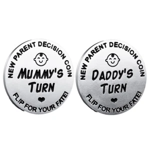 New Parent Decision Coin Daddy's Mummy's Turn Decision Maker Challenge Coin - Picture 1 of 7