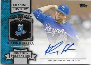 AUTÓGRAFO CERTIFICADO PREVENCIÓN DE JONRONES KELVIN HERRERA '13 TOPPS PERSIGUIENDO HISTORIA - Imagen 1 de 1