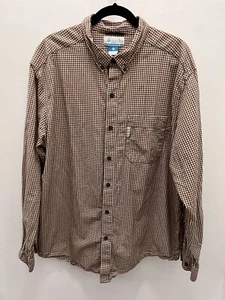 Camicia Columbia donna taglie forti 1X manica lunga con bottoni arancione cotone a quadri escursione - Foto 1 di 3