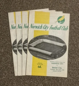 4 x Norwich City 1965/66 Home Programme Bundle, Excellent Condition - Picture 1 of 1