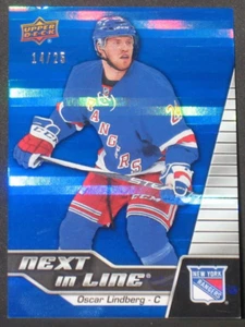 Oscar Lindberg 2015-16 Upper Deck Overtime Next Line Blue Rainbow Rookie (14/25) - Picture 1 of 2