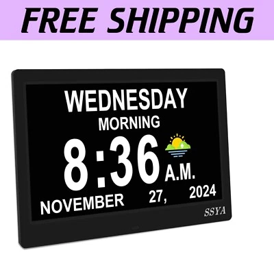 Easy-to-Read Day/Date Digital Clock for Dementia Care - Corded & Adjustable - Image 1 of 4