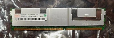 Hynix HYMP525F72BP4N2-Y5 DDR2 PC2-5300F-555-11 ECC Server RAM 2GB 2Rx4 - Image 1 of 4