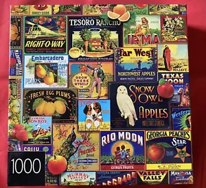Vintage Fruit Labels 1000 Piece Jigsaw Puzzle 20" x 27" Cardinal 2020 - Picture 1 of 7
