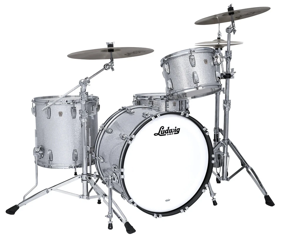 Ludwig Classic Maple 3-piece Fab Shell Pack With 22 In. Bass Drum Silver Sparkle