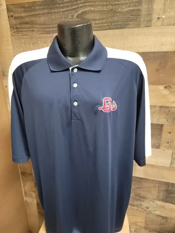 Atlanta Braves Antigua Mens XL Extra Large White Blue Red Short Sleeve Golf Polo Cover
