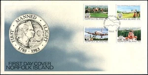 Juego de 4 estampillas de primer vuelo tripulado de Isla Norfolk 1983 FDC, muy buen estado - Imagen 1 de 1