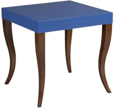Tobi Fairley Side Table | Cabriole Legs, Blue Foto 1 de 2