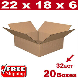 20 - 22x18x6 Cardboard Boxes Mailing Packing Shipping Box Corrugated Carton