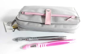 Pencil Case Canvas School for Girls Compartments Makeup Cosmetic GIFT25 ID PCS01 - Picture 1 of 14