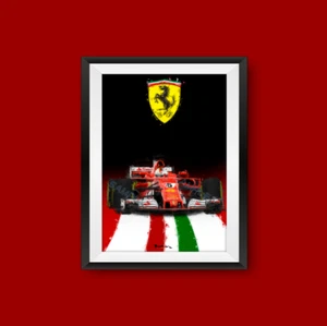 Sebastian Vettel Ferrari SF70H Frontal F1 Estampado Artístico - Scuderia GP - Imagen 1 de 1