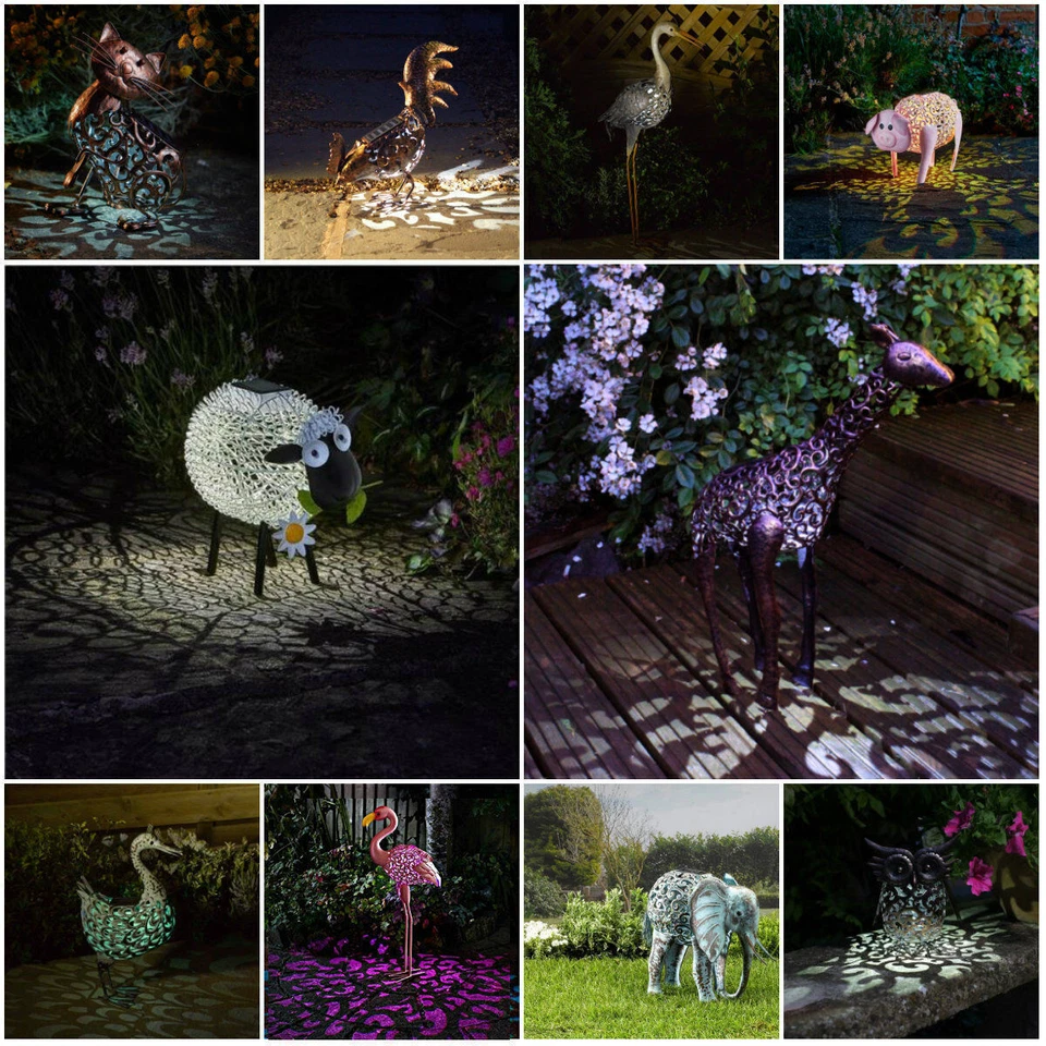 Solar Garden Ornaments Outdoor Decor Light Up Animal Statues LED Figures Sheep - Image 1 of 4