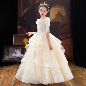 Kid Girl Evening Dress for Princess Costume Luxury Party Gown Formal Child Dress