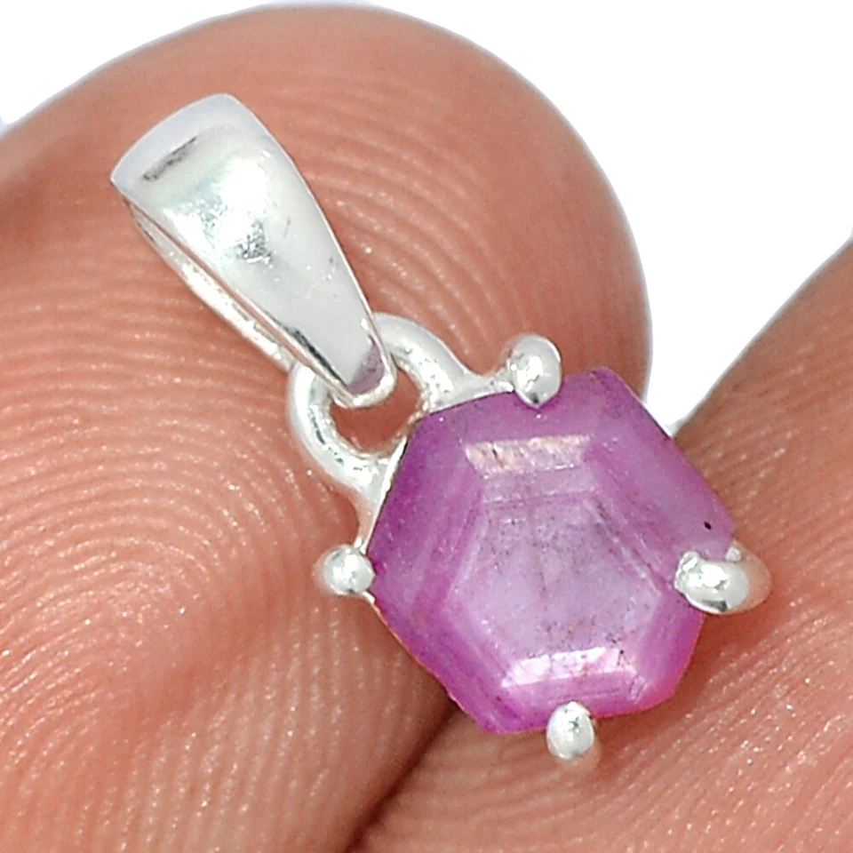 Rare Natural Ruby Stalactite 925 Sterling Silver Pendant Jewelry CP55294 - Image 1 of 1