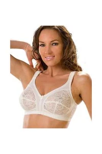 Camille Womens Ivory Non Wired Floral Lace Bra - Picture 1 of 3