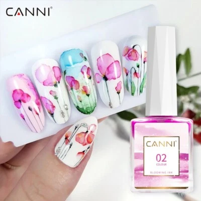 CANNI Watercolor Nail Ink 9ml Blüteeffekt Nails Art Design Natural Air Dry - Bild 1 von 4