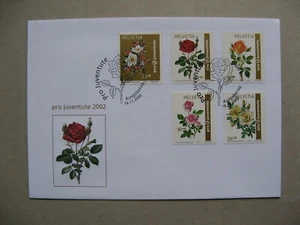 SWITZERLAND, cover FDC 2002, flowers roses - Picture 1 of 1