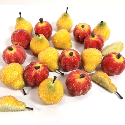Mini calabazas de frutas sintéticas peras con cuentas azucaradas otoño decoración de acción de gracias 21 piezas Foto 1 de 4