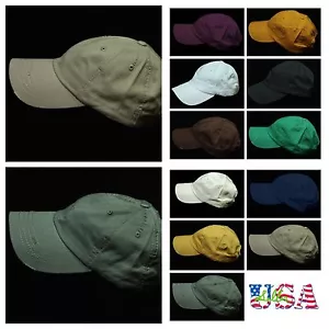 Baseball Cap Distressed Cotton Vintage Style Fitness Hiking Golf Summer Sun Hat - Picture 1 of 12