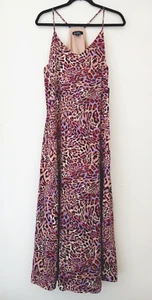 Nicole Miller NY Women's Size L leop Print Satin Maxi Dress Multicolor NWT $179 - Picture 1 of 11