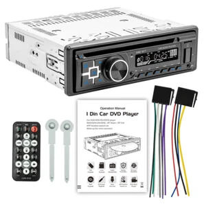 Per autoradio singolo DIN lettore CD DVD Bluetooth vivavoce MP3 USB FM AUX - Foto 1 di 22