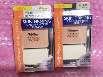 X 2 - SALLY HANSEN 8035-03 beach  SKIN FIRMING LIQUID POWDER MAKEUP   NIB - Image 1 of 2