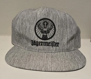 Jagermeister Hat Gray Black Embroidered Deer Logo SnapBack Baseball Cap NWOT - Picture 1 of 8