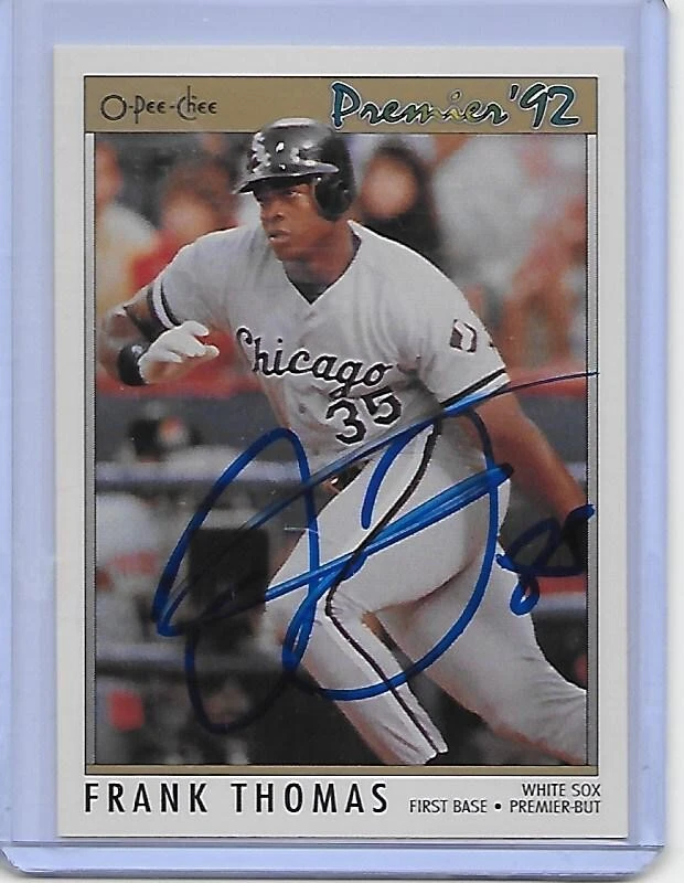 Baseball Card IP auto FRANK THOMAS Chicago White Sox 1992 O-Pee-Chee Premier HOF - Image 1 of 1