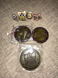 Ohio Freemason Dayton Lot Challenge Coins Pins Masonic - Picture 1 of 4