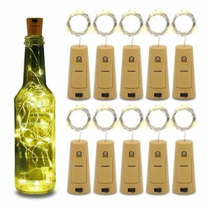Wine Bottle Lights Cork Shaped Copper String Xmas Party Wedding Garden 1.5 METRE - Picture 1 of 7