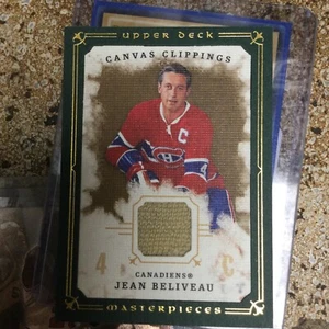 2008 UPPER DECK ARTIFACTS HOCKEY CANVAS CLIPPINGS JERSEY SWEATER JEAN BELIVEAU - Bild 1 von 5