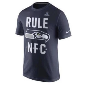 Nike NFL Seattle Seahawks Rule NFC 2014 Super Bowl Conference T Shirt SZ:XL Blue - Picture 1 of 6